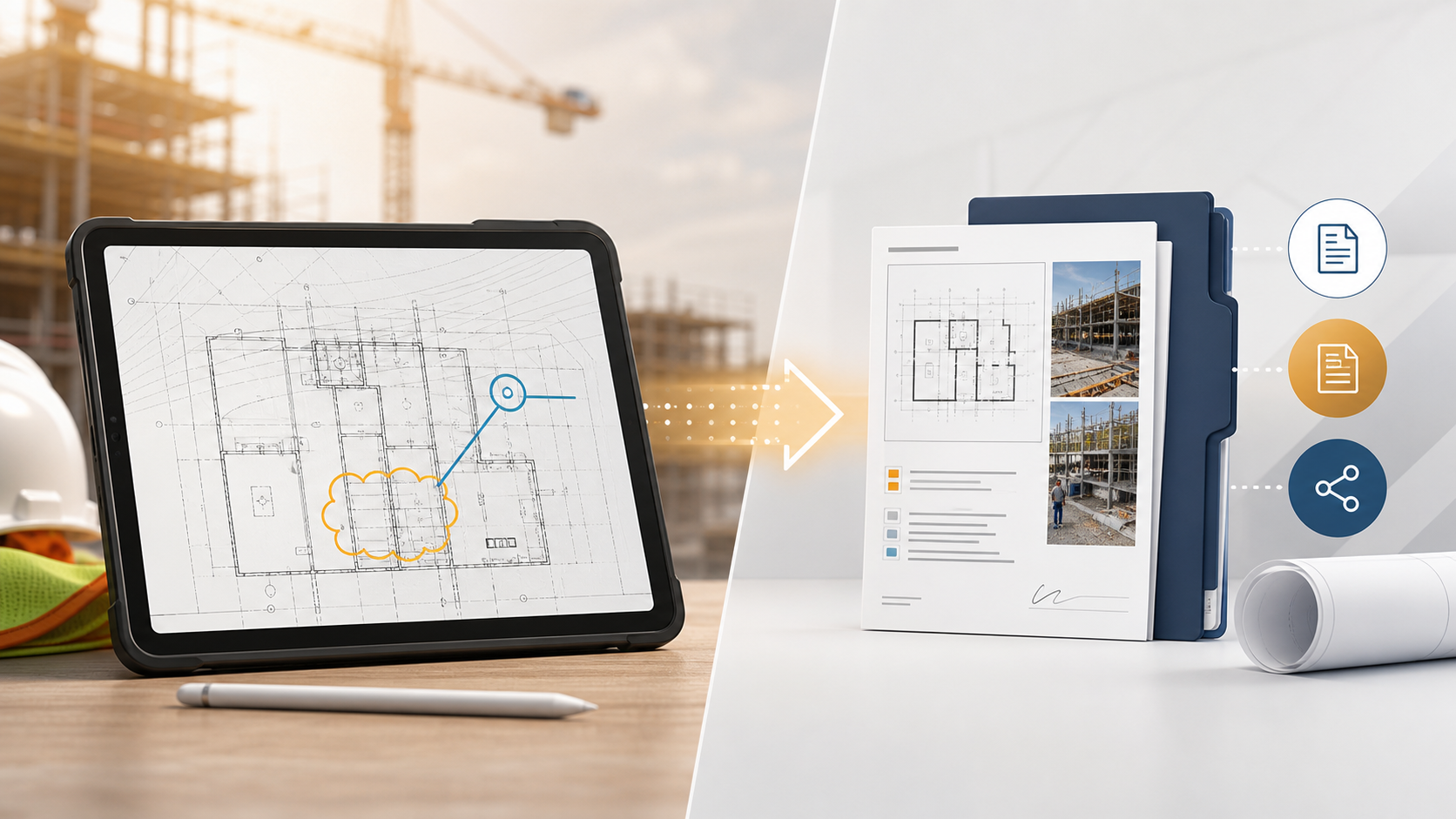 Checklist for exporting a clear iPad DWG walkthrough handoff with plan context, a concise note, and attached photo evidence