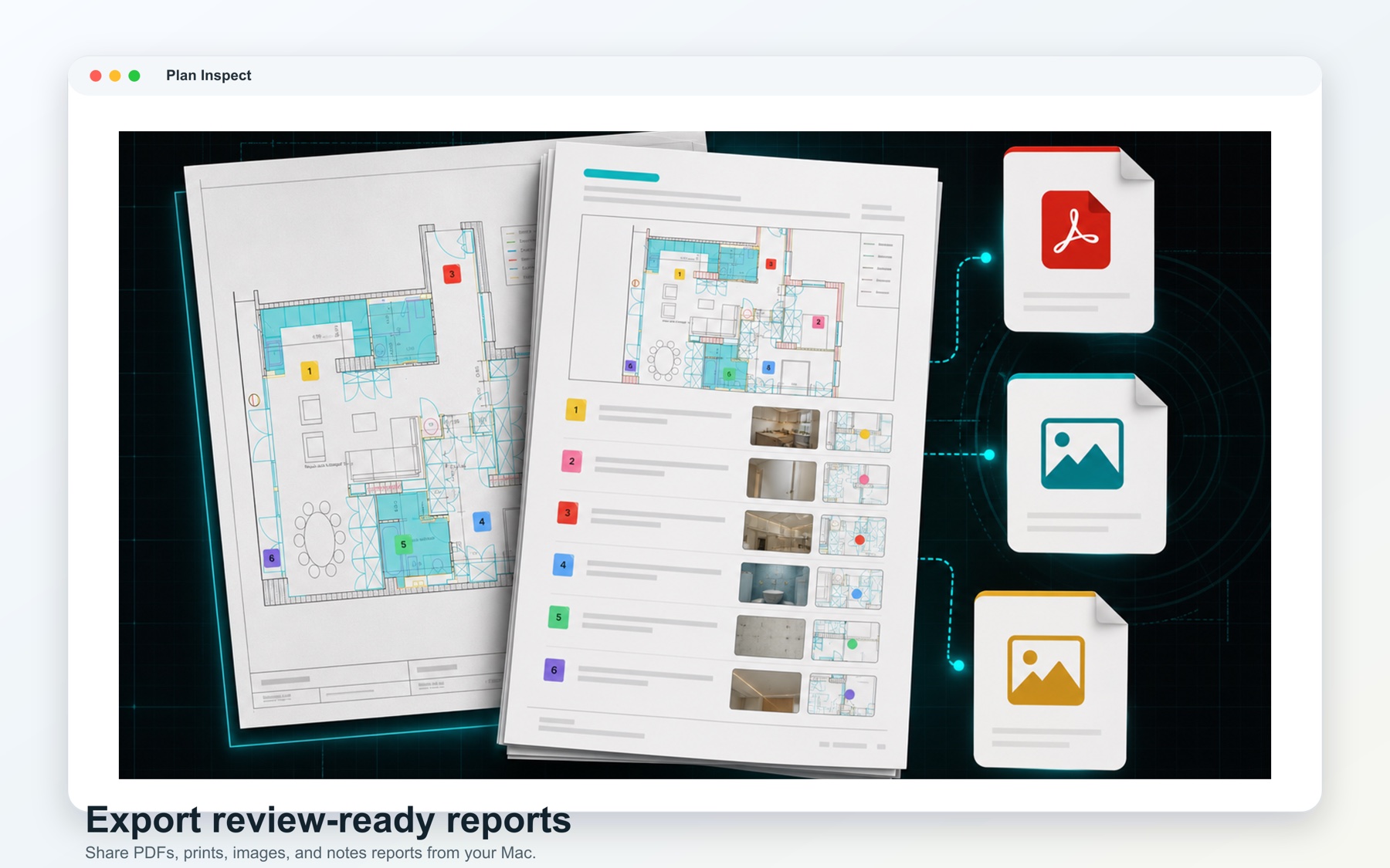 PlanInspect for Mac displaying a DWG floor plan in its native macOS workspace