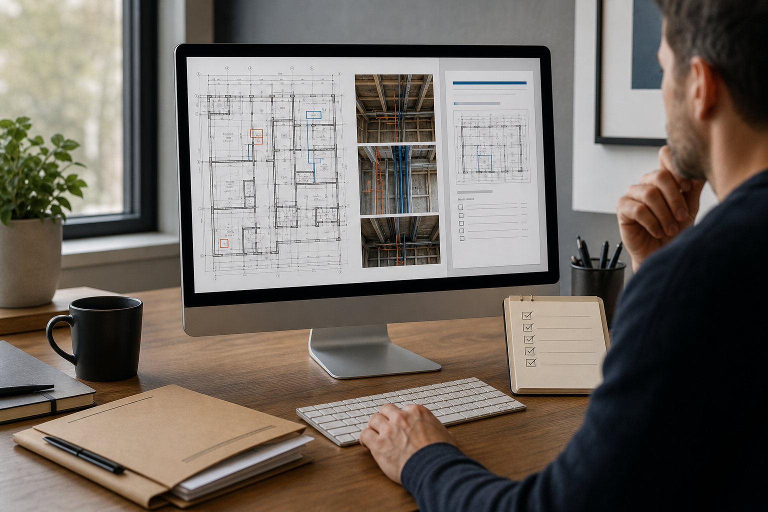 Mac desk review with the original DWG, field evidence, and a report quality checklist